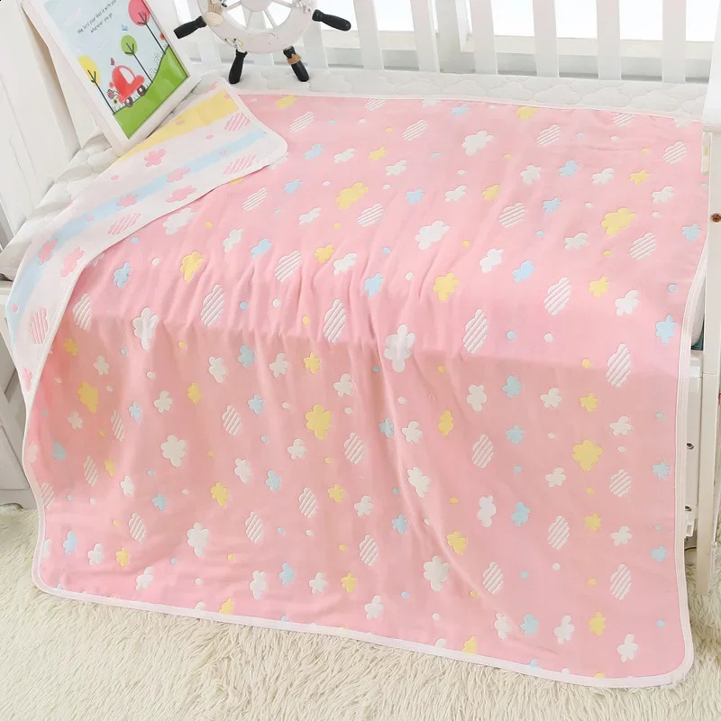 Baby Bath Towel 6 layer Cotton Gauze Muslin Children Blankets Bedding Infant born Swaddle Kids Cotton Wrap Quilt 110cm 251027