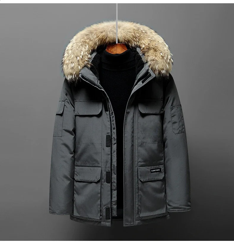 Winter Men Casual Puffer Jackets Hooded Fur Collar Duck Down Coats High Quality Male Windproof Waterproof Coats Warm Parkas 251020