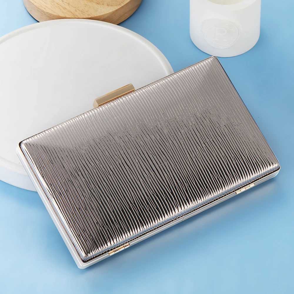 Womens Pure Black Leather Crossbody Bag with Metal Chain Single Shoulder Bag for Banquet Party Dinner Evening Gown Wedding H251027