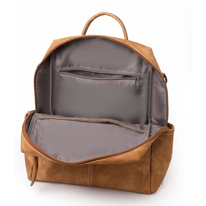 2025 New Autumn and Winter Womens PU Leather Waterproof Fashion Retro Large Capacity Travel Antitheft Backpack Shoulder Bag 251028