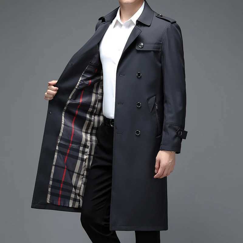 Spring Autumn Streetwear Fashion Trench Coat Mens Designer Overlong British Coats Mans Clothing With Epaulets Mens Jackets X251028