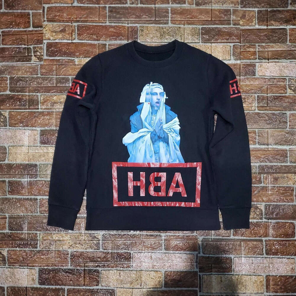 American Street Loose Style Unisex Character Dark Angel Print Letter Pattern Autumn Pullover Top