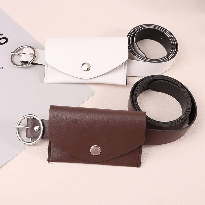 Waist Belt Adjustable PU Waist Pack Metal Buckle Wallet Phone Pouch Ladies Decorative Belts Salesperson Work Bag 100CM 251023