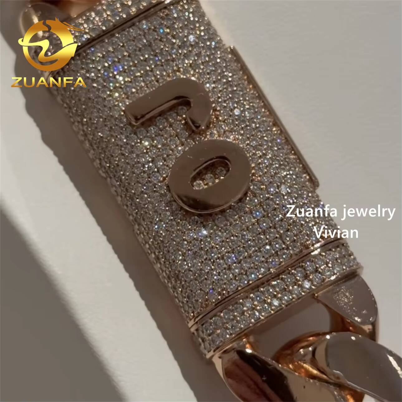 18MM VVS Moissanite Diamond Cuban Link Moissanite Necklace Sterling Silver 925 Hip Hop Miami Cuban Link Chain Necklace