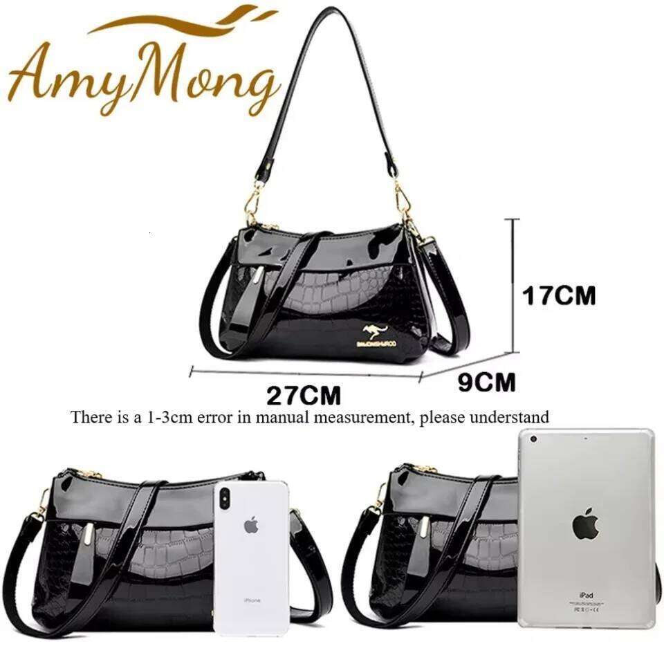 Designer Bags 3 Layers Women Handbag Purses Designer Patent Leather Shoulder Messenger Crossbody Bags For Female Vintage Sac A Main New Hot Selling