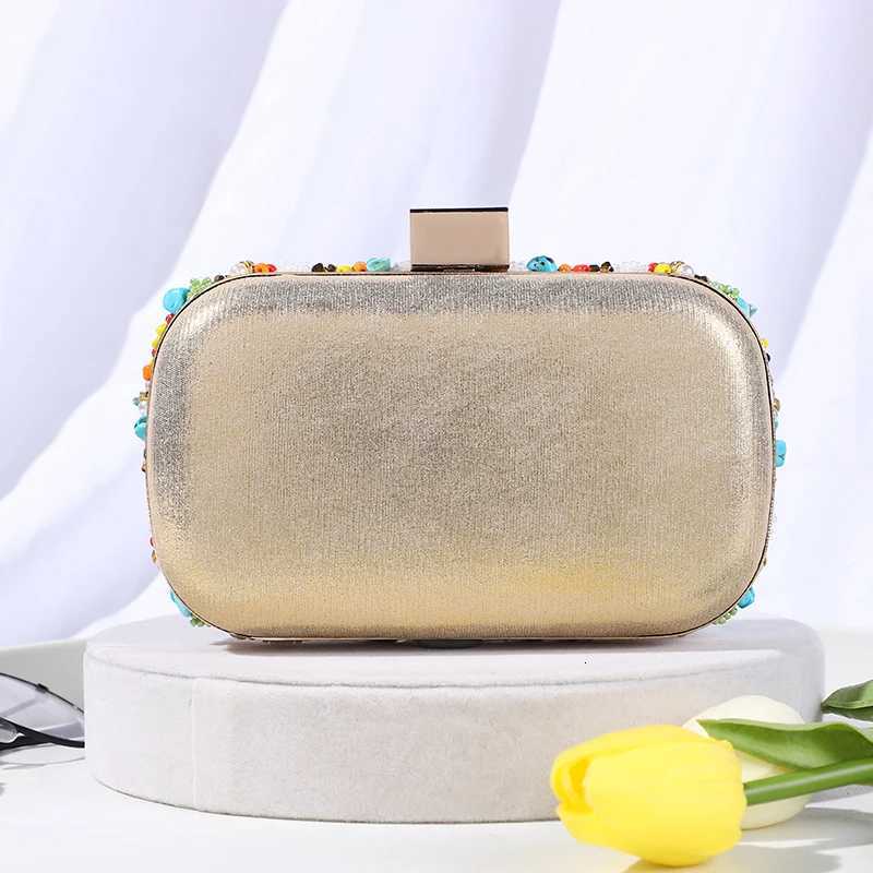 New color beaded bag fashion evening dress bag party reception bag ladies one shoulder sling reception bag holiday gift bag H251027
