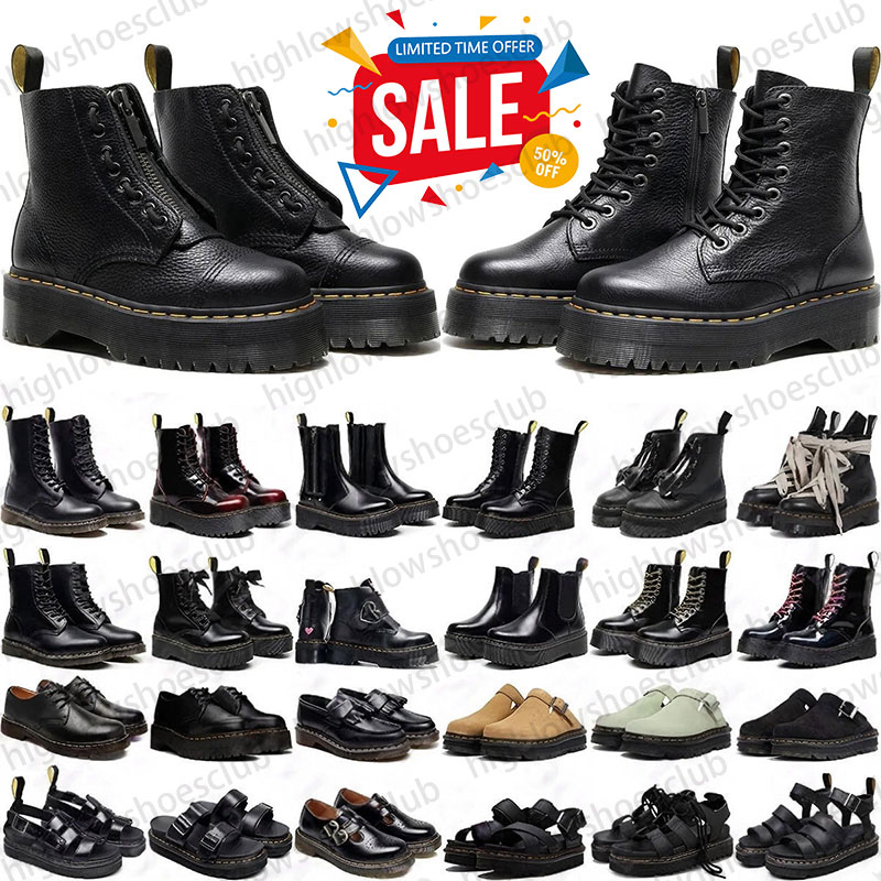 Designer martins boots martines sandals martens for men women booties nubuck mules slides Black Leather boot comfortable martin shoes