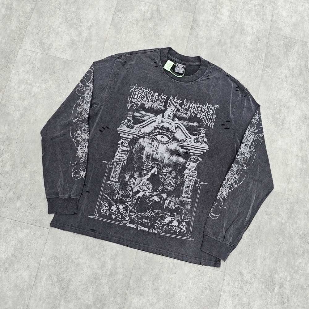 Yao Fashion Graphics Print Vintage Oversize Loose Retro Sport Long Slve Tops T Y2k 100 Cotton T Shirt For Men Unisex X251028