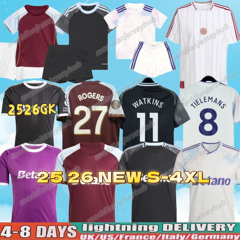 XXXL 4XL Mens top 25 26 Aston goalkeeper BAILEY MALEN soccer jersey home away third 2025 2026 villa McGINN ONANA WATKINS KONSA MARTINEZ Men kids kit football shirt set