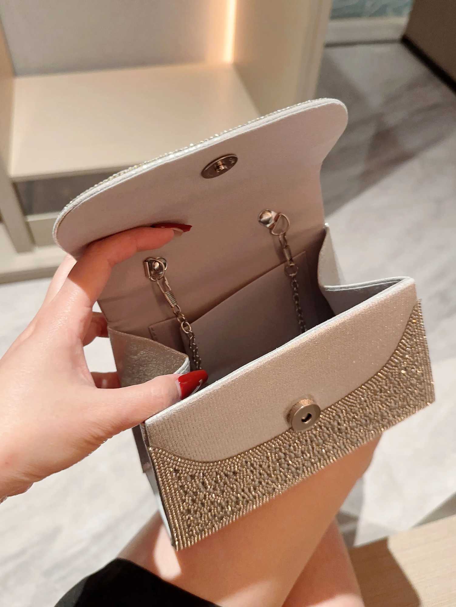 A Shiny Diamond Flap Evening Bag Handbag Romantic Wedding Bag Banquet Bag Evening Bag Party Bag Prom Bag Party Handbag Bridal Bag Chain Bag H251027