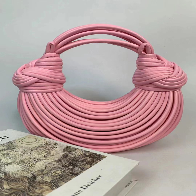 Luxury designer bag Handcrafted Designer Wristlet Bag: Luxurious Handwoven Knots Adjustable Noodle-Strap for Elegance Timeless Sophistication