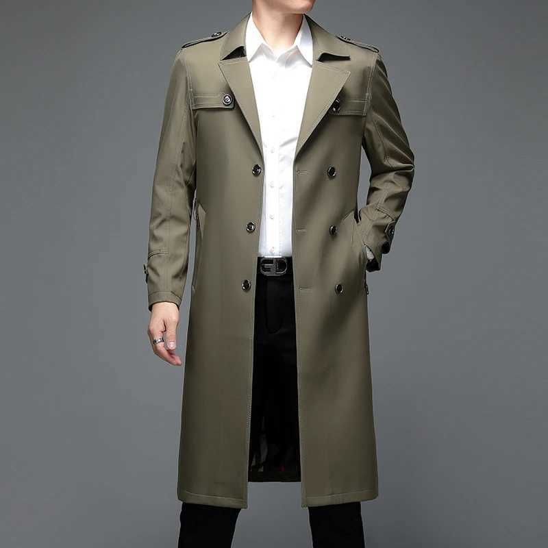 Spring Autumn Streetwear Fashion Trench Coat Mens Designer Overlong British Coats Mans Clothing With Epaulets Mens Jackets X251028