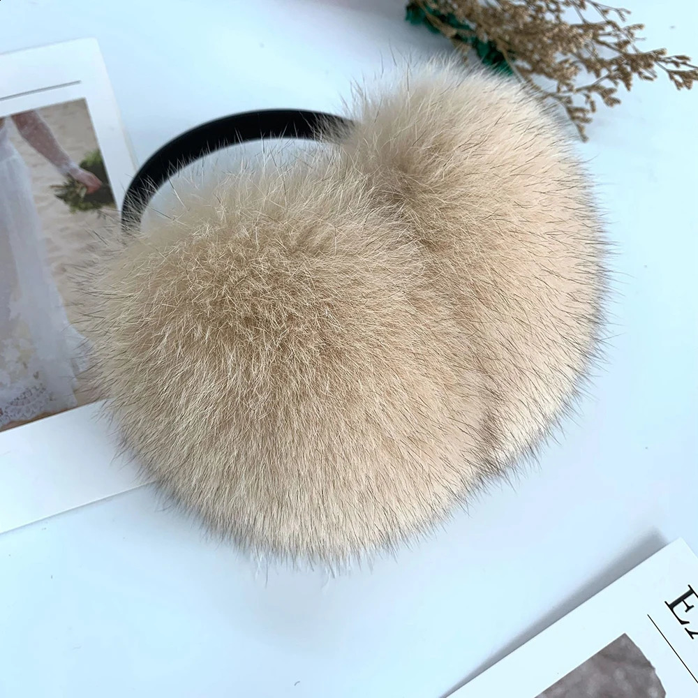 Winter Real Fox Fur Earmuffs for Women Natural Fox Fur Scarves Dual use Genuine Warmer Plush EarMuff Outdoor Solid Fur Scarf 251027