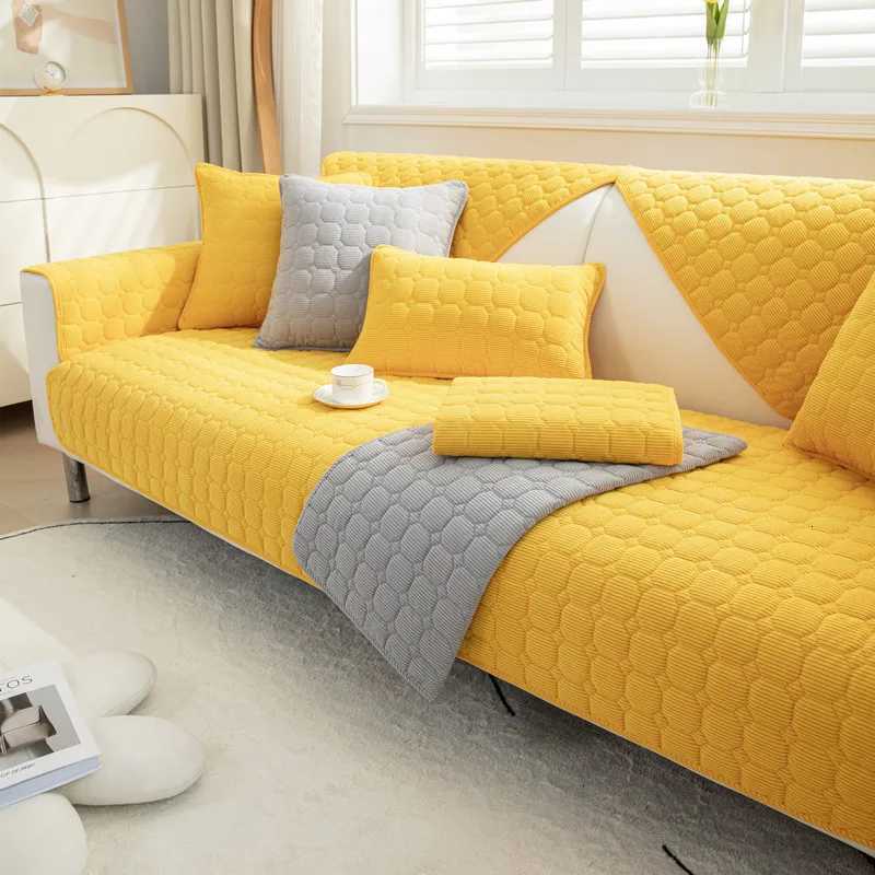 Thickened Corduroy Sofa Cushion Four Seasons General Pure Colour Plush NonSlip Living Room Sofa Cover Warm Breathable Sofa Back C251028
