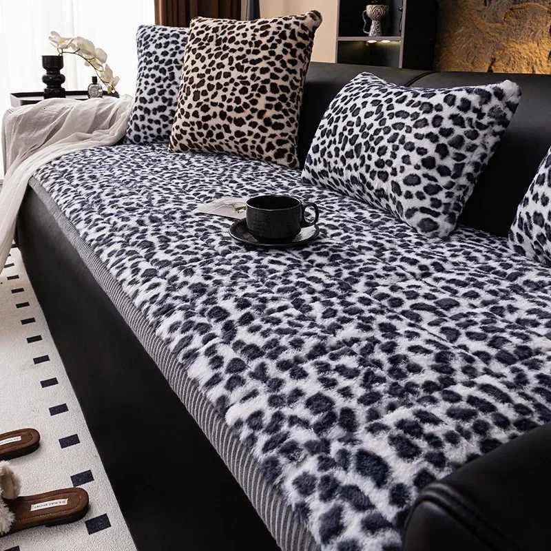 Luxury Leopard Print Plush Sofa Cushion 2024 New Winter Thick Anti slip And Dustproof For Living Room Decoration Sofa Cushion C251028