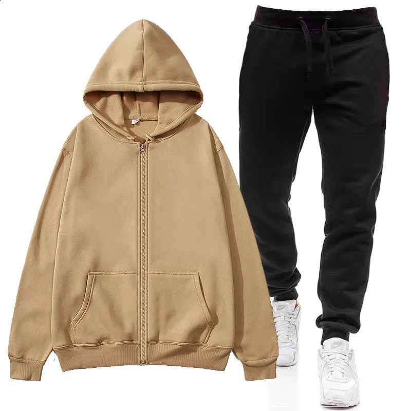 Autumn winter Men warm Sport Suits Women warm zipper Hoodies Pants Two Pieces Sets Running Casual Sweatshirts Sweatpants 251027
