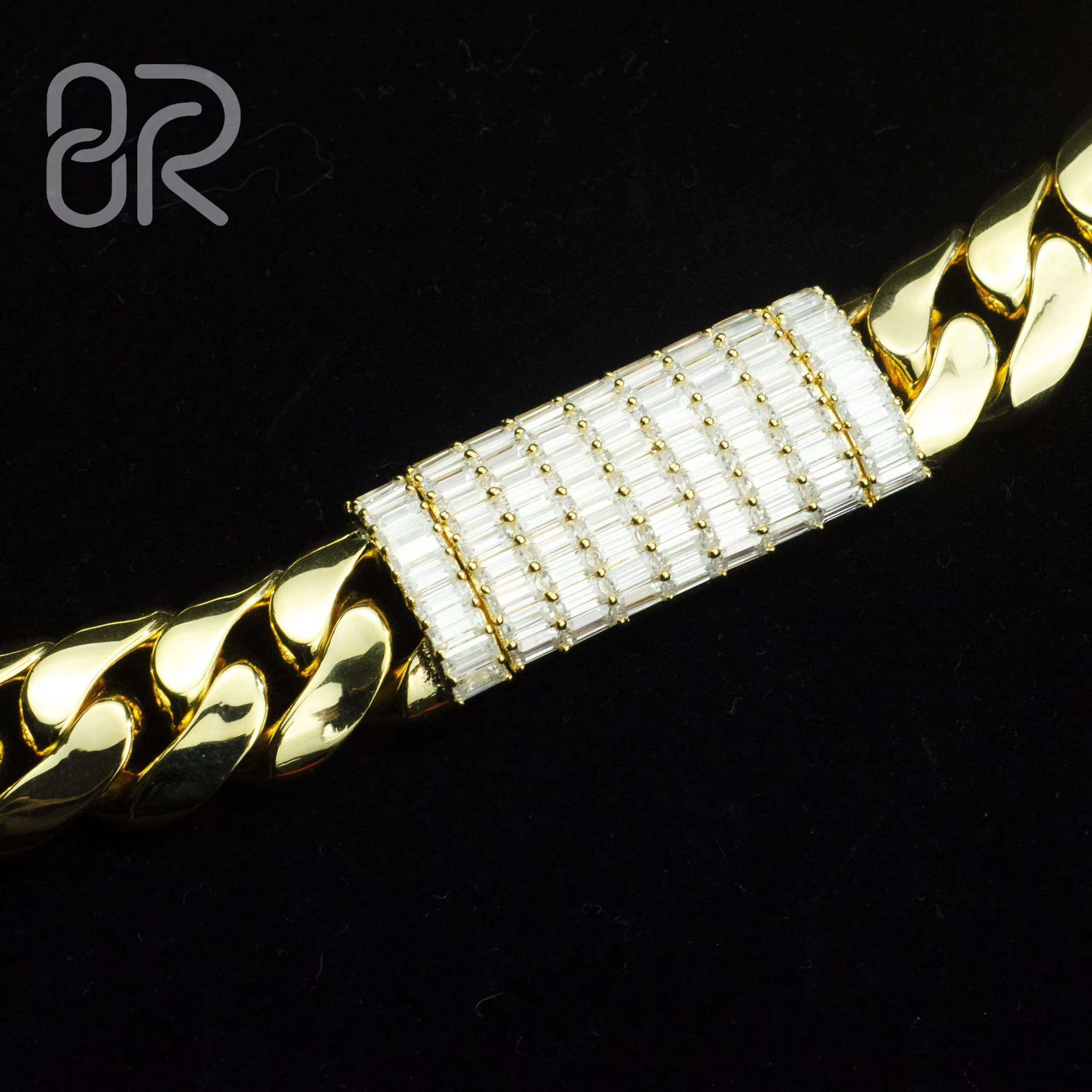 17mm 8 Solid Gold Cuban Chain Bracelet Fast Shipping Gold Plated 925 Sterling Silver Fine Jewelry