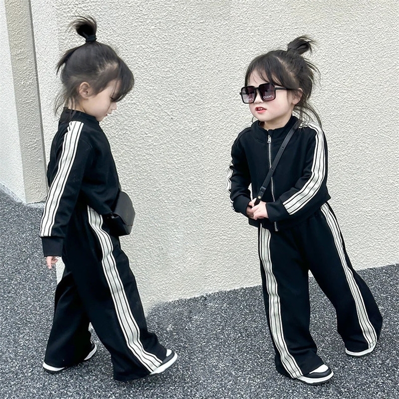 Girls Fashion Casual Sets Children Spring Autumn Sports Suits Kids Longsleeved JacketPants 2Pcs Outfits Trend Clothes 251027