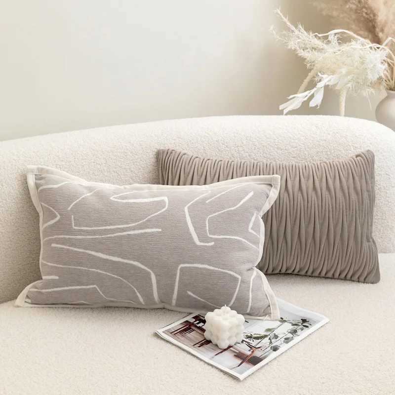 Pillow Case Light Grey Coffee Color Texture Covers Modern Light Luxury Simplicity Cushion Cover 3050 Home Sofa Bedside Cases C251028