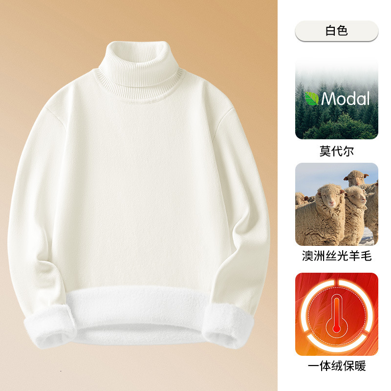 Modal Designer Sweater Simple High Neck Sweater For Men Warm Wool Knitwear One-piece Fleece Autumn And Winter Thickened Base Shirt For Men