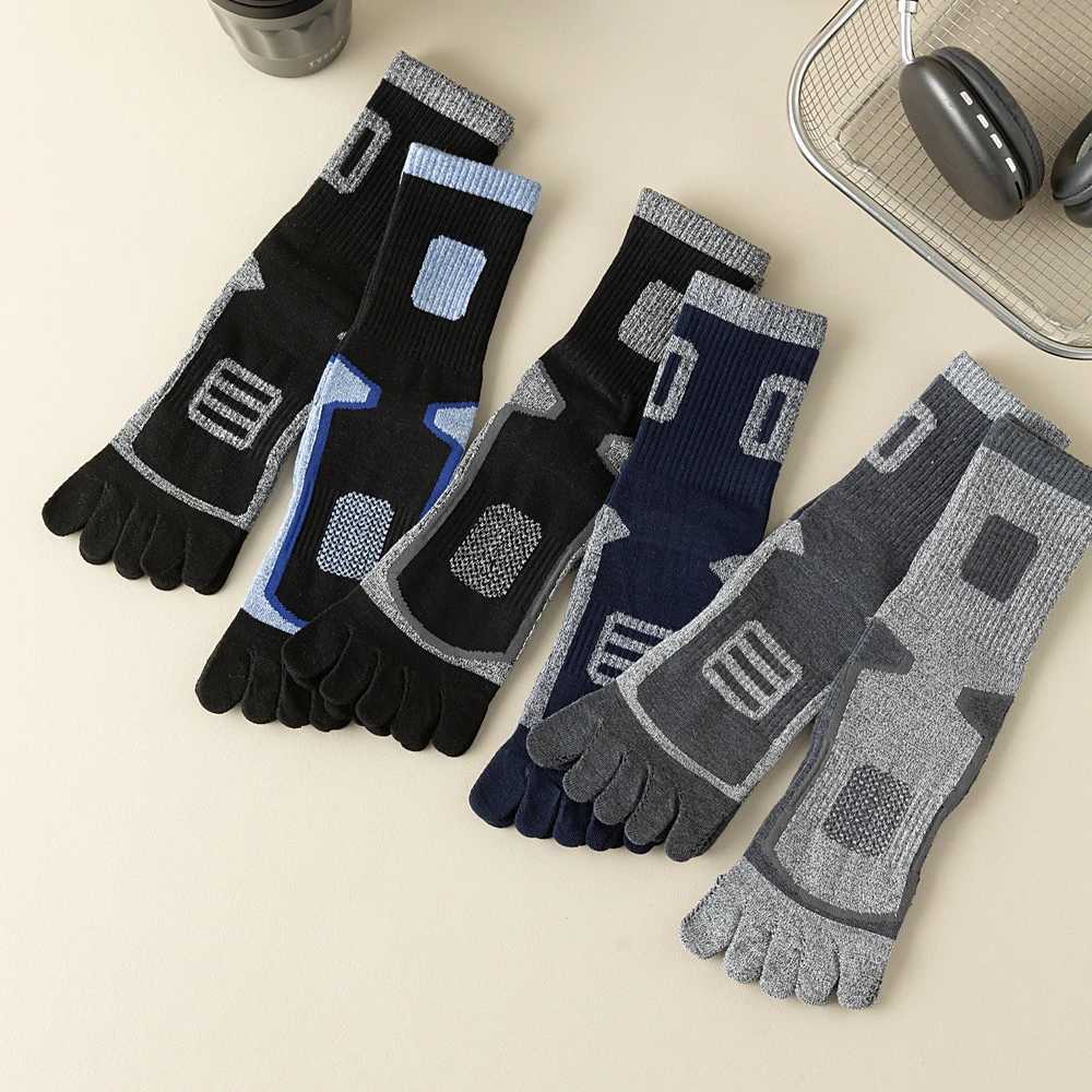 3 Pairs Fleece Toe Socks Men Autumn Winter Warm Five Finger Socks Man High Quality Cotton Sports Crew Socks Running J251028