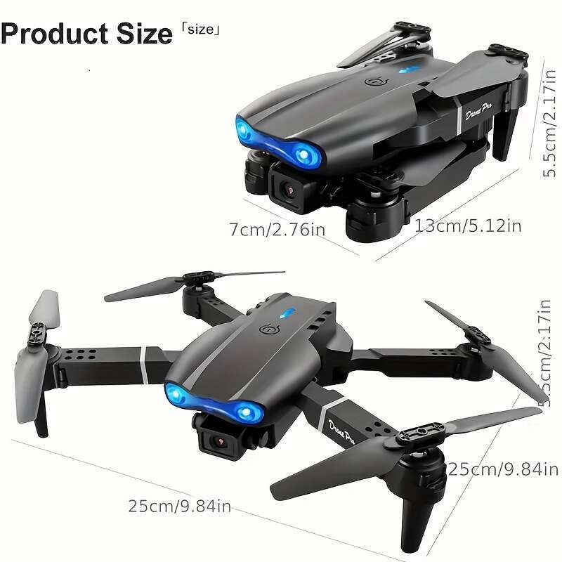 Beginner-Friendly Drone, Camera-Equipped Remote-Controlled Drones Batteries Included: E88, E99, S2, Non-Camera Version, A Foldable Design. E88 And E99