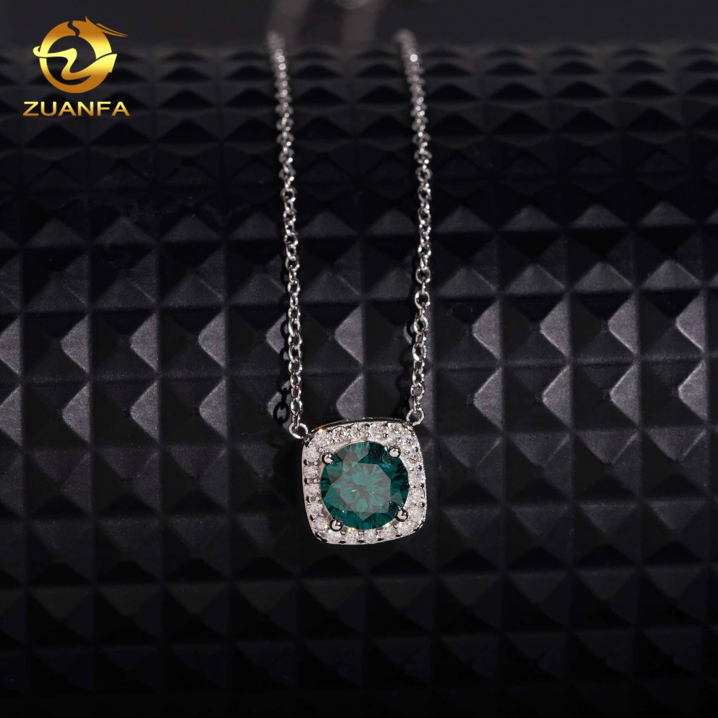 Moissanite Necklace Women 925 Silver Gold Plated Pass Diamond Test Moissanite Diamonds Cluster Charms Necklace Women Jewelry