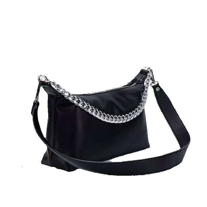 New Korean Daily Soft Minimalist Style Shoulder Tote Large Capacity Crossbody Women's Bag Cowhide Woven Bag