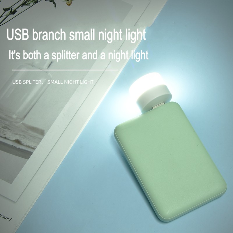 Compact USB-Dual Port Nightlight - Portable Abs Material LED Light for Computers and Power Banks---USB dual port night light