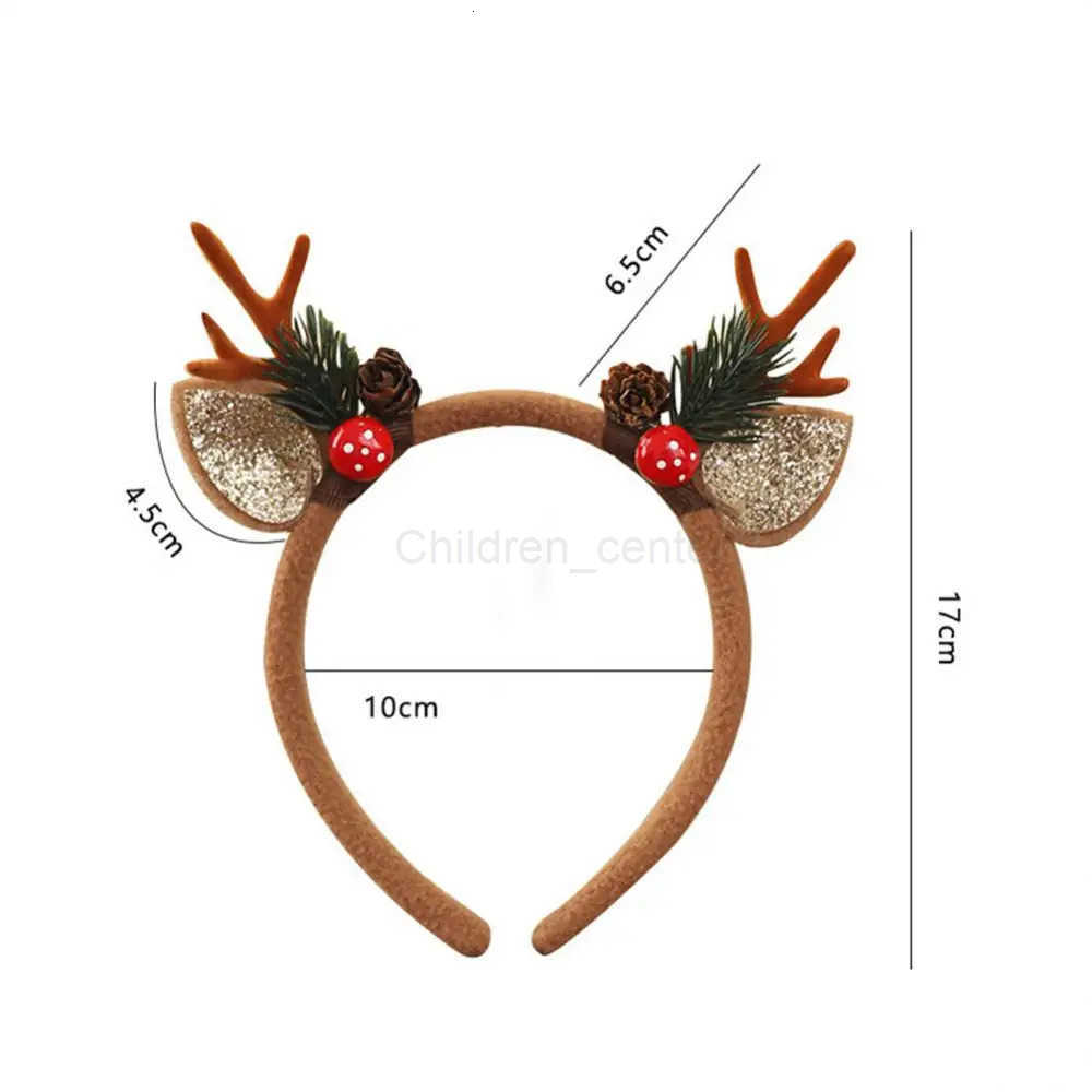 Disney Christmas Cute Elk Bowknot Deer Horn Plush Hair Band for Girls - Perfect Holiday Seasonal Accessory designer H251119