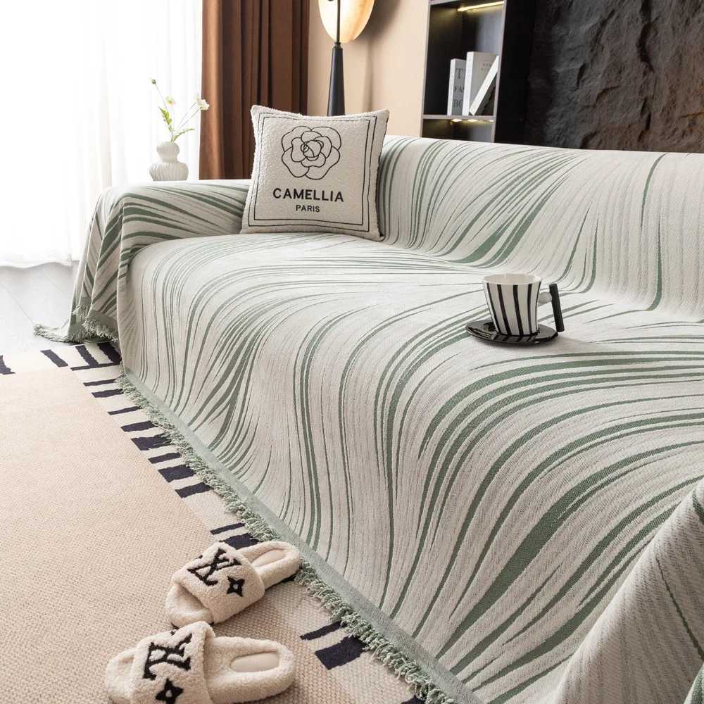 Chenille Fabric Sofa Blanket Nordic Style Universal Throw Blankets with Tassel for Living Room Four Seasons Couch Protector C251028
