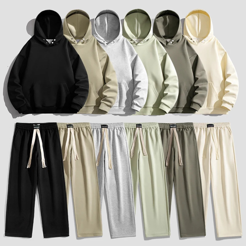 Unisex 2 Piece Set Fitness Running Casual Sport Set Comfortable Casual Sport Solid Color Suit Hooded Pullover Sweatshirt Trouser 251027