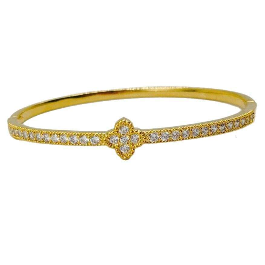 designer jewelry Hand Jewelry Zircon Four-Leaf Clover High-End Feel Flower Temperament Full Dia Bracelet