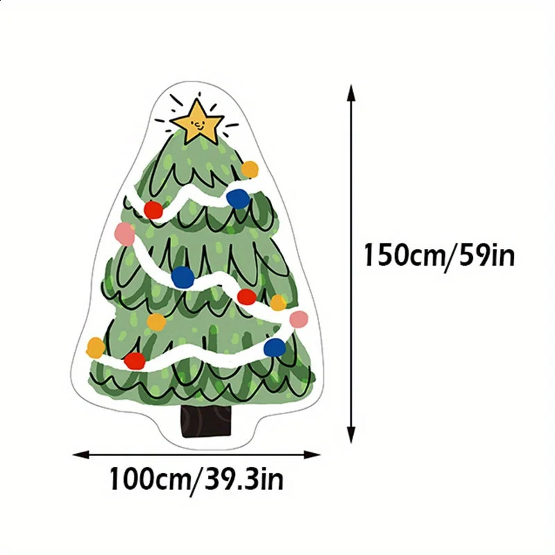 VIKAMA Creative Christmas Tree Living Room Carpet Doormat Bedroom Bedside Floor Mat Holiday Decoration 1028 H260226