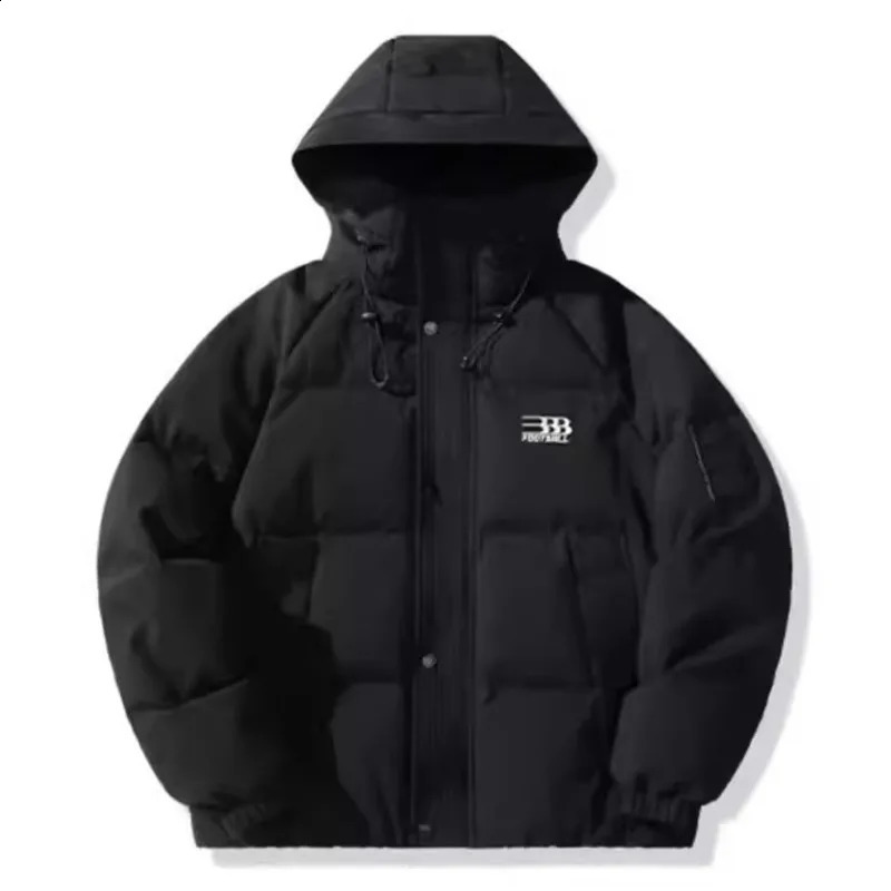 Mens Winter Thick Hooded Duck Down Puffer Jacket Outdoor Oversized Loose Fit Casual Warm Sport Coat With Drop Shoulder Sleeves 251027