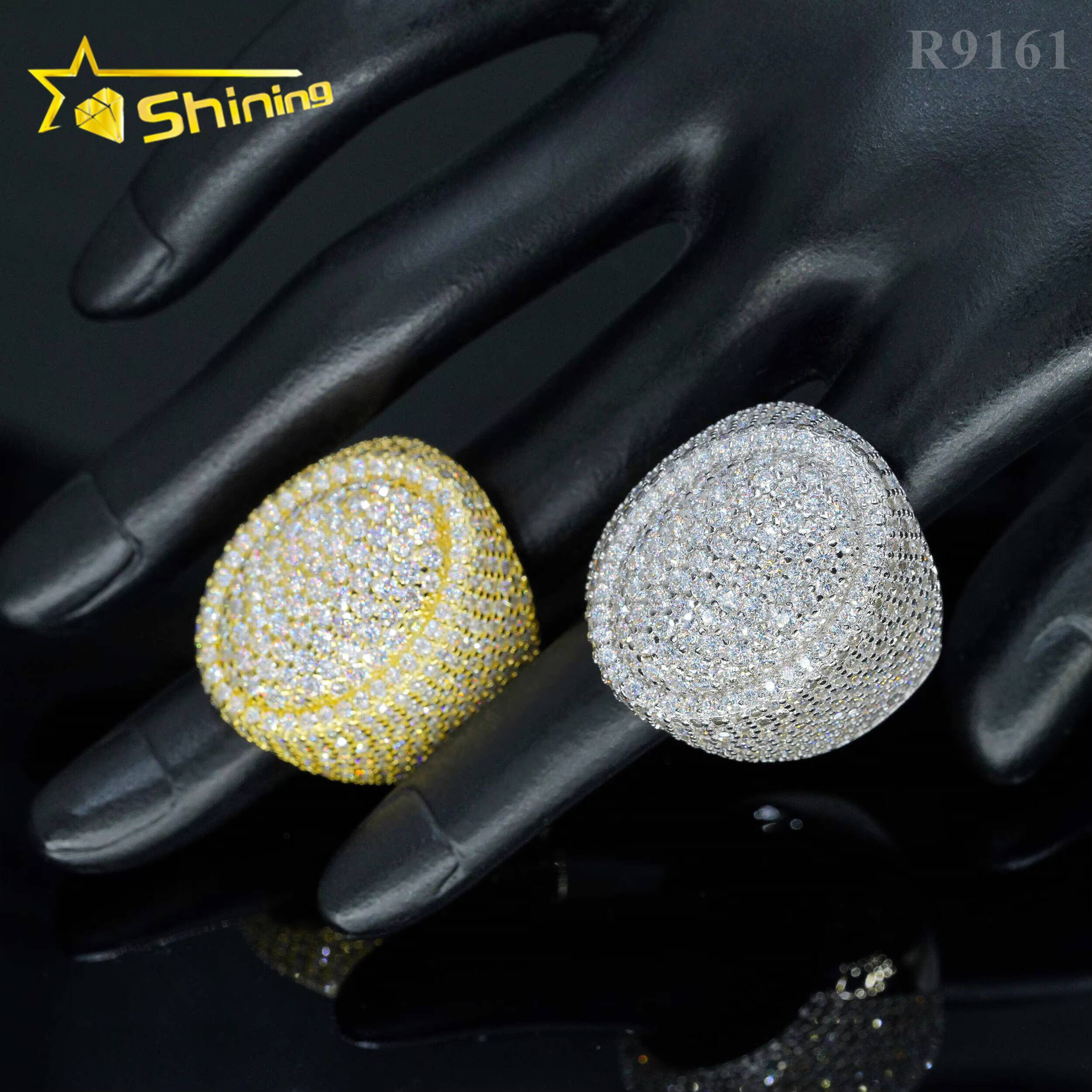Wholesale Factory Price Moissanite Jewelry 925 Silver Iced Out Diamond Men Rings Hip Hop Moissanite Ring