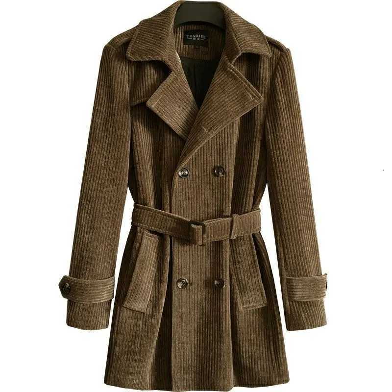 A Retro Corduroy Trench Coat for Men Midlength Spring Autumn New Doublebreasted Jacket Trendy Comfortable Bestseller for Men X251028