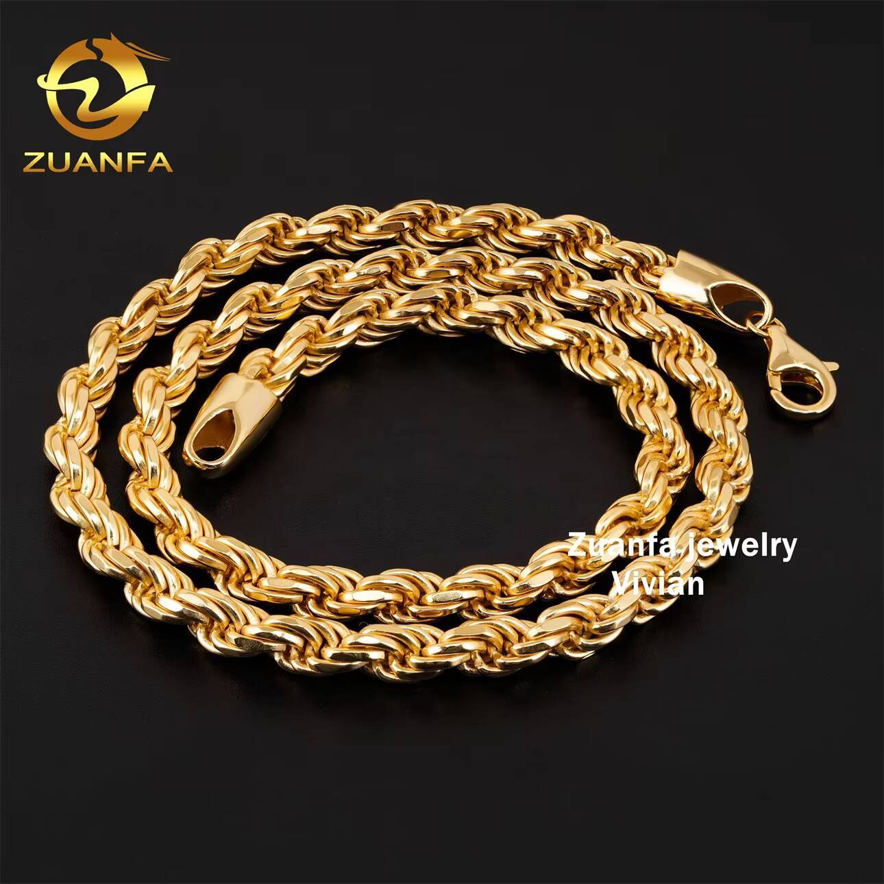 Hip Hop 6mm 925 Sterling Silver Necklace With Moissanite Clasp Iced Out Rope Chains for Menwomen