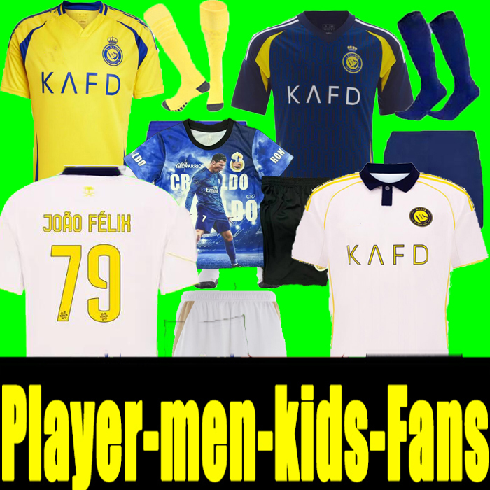 25 Al Nassr FC soccer Jerseys Ronaldo 2025Home yellow away CR7 Joint jersey Gonzalo Martinez Talisca Ghislain Konan Vincent Aboubakar men Football shirt Al-Nassr FC