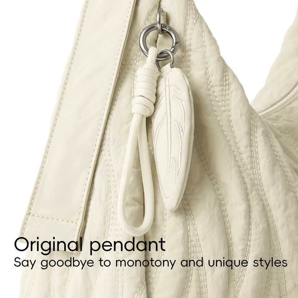 LEFF Womens Shoulder Bag Fashion Canvas Nylon Large Capacity Shoulder Bags Casual Commuting Cross Bag Solid Color Travel BagT251028