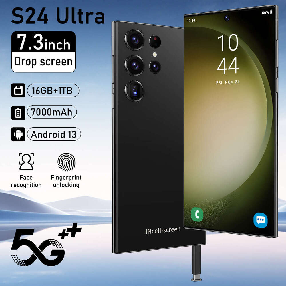 NEW 2026 HOT phone S24 ultra 7.3 inch HD 4K Android 14 16GB+1TB 8000mAh Battery 4G 5G Dual Sim Card WiFi GPS Google s25 s24 s26