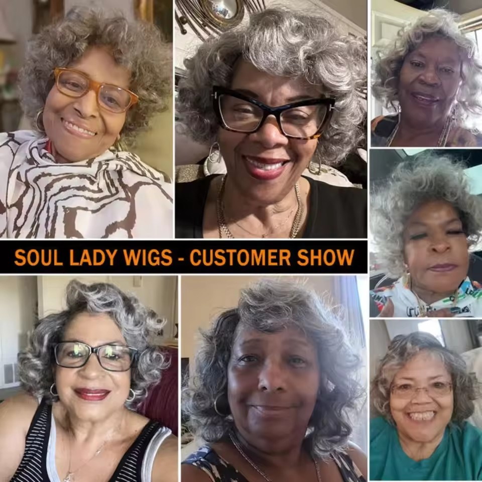 Timeless Throw On & Go Salt And Pepper Wig machine made none lace Loose wavy Curly raw Human Hair Glueless Wigs For Older Elegant Women Over 50