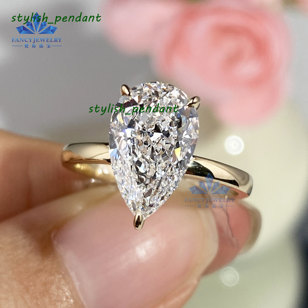 Luxury 14K 18K Gold 1CT 2CT 3CT Pear Cut D VS1 VVS1 GRC IGI Certified Lab Grown Diamond Engagement Wedding Ring for Women