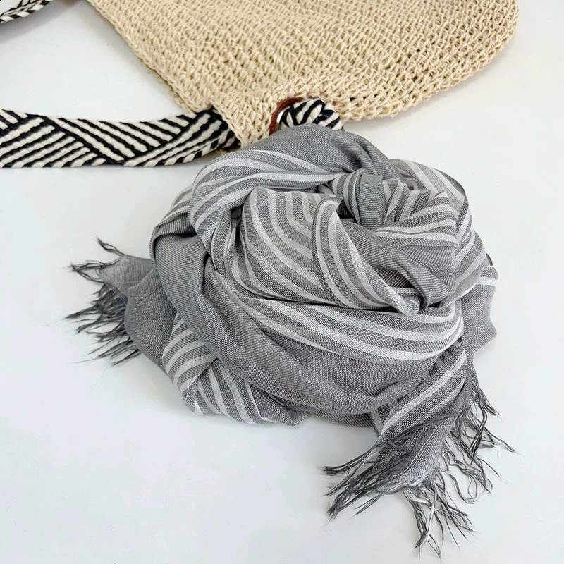73200CM Soft Modal Striped Men and Womens Cotton Scarves for Spring and Summer Sun Protection Shawl Scarf 251027