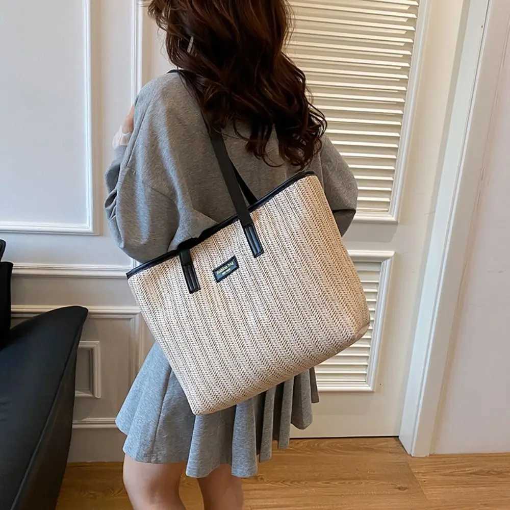 Trendy Summer Weave Str Bag Boho Casual Str Shoder Bag Leisure Beach Tote Bag for Wen1 D251028