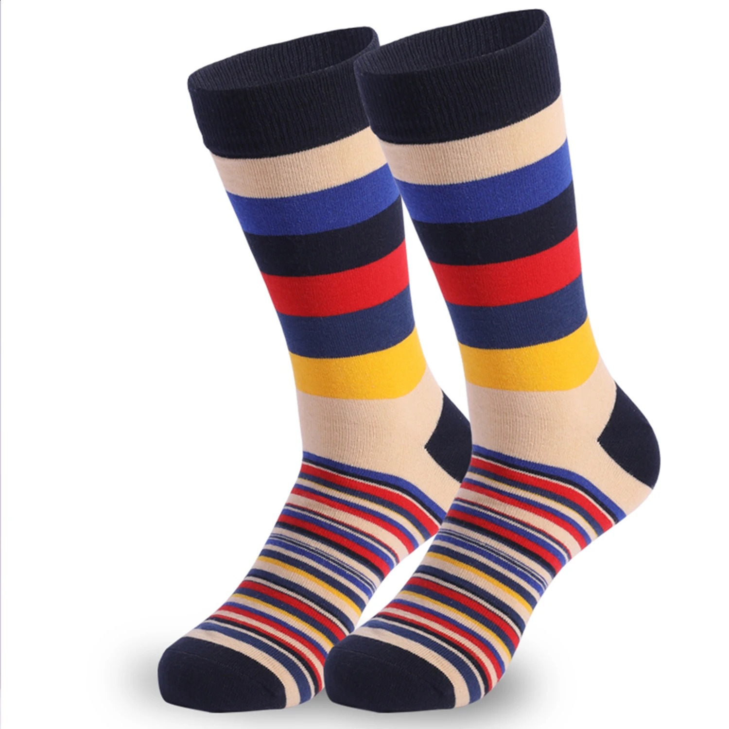 5Pairs Mens Fun Dress Socks Pattern Funny Socks Pack Colorful Striped Combed Cotton Novelty SocksCool Breathable Casual Socks251027