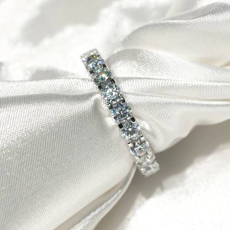 Fashion Jewelry Rings GIA Certificate 35mm 55mm 925 Sterling Silver Mosan Wedding Ring Ladies Ring