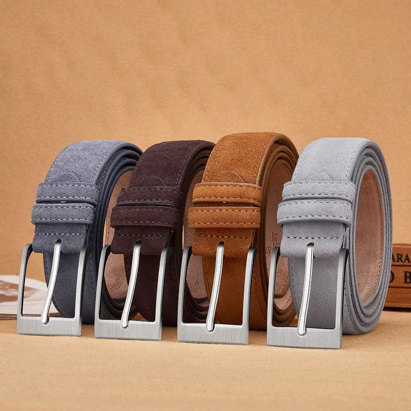 Suede Belt Unisex Jeans Belt High quality velvet leather soft pin buckle belt er Fashion Matching Womens Belt 251024