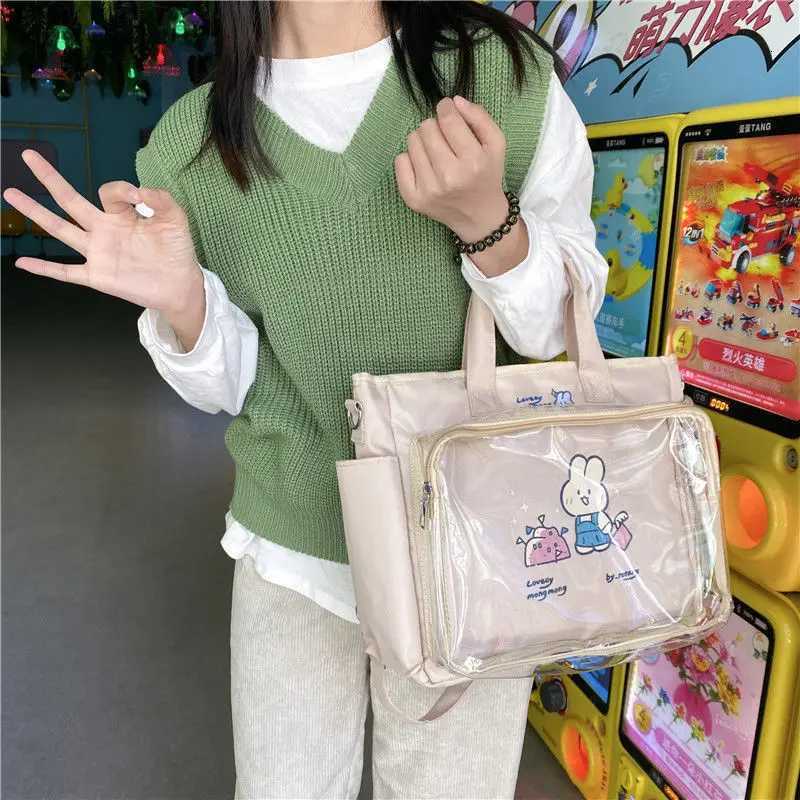 Transparent bag ita bag bolsos cruzados Japanese Cute Big Bag Female Bag New Student Shoulder Cross Body Hand Bag tote bagW251028