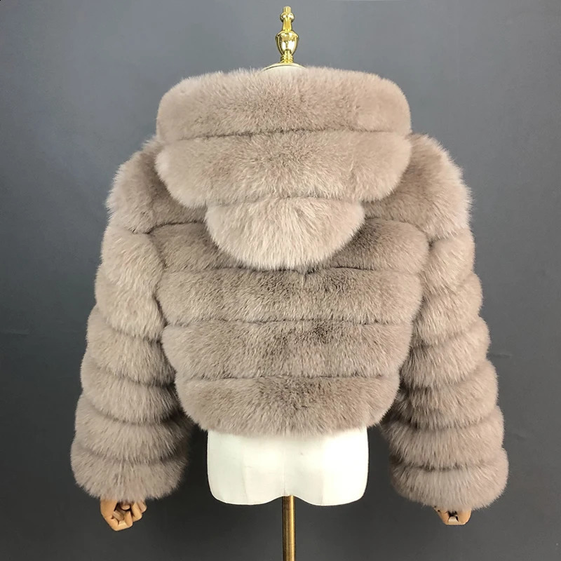 Fox Fur Coat With Hood Womens Winter Coat Fur Coat Women Selling Style Womens Cropped Clothing 251027